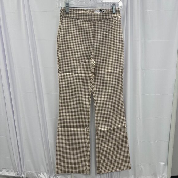 WeWoreWhat Micro Gingham Crop Straight Pant, Whisper White, Size 0 - NWT - Picture 1 of 4